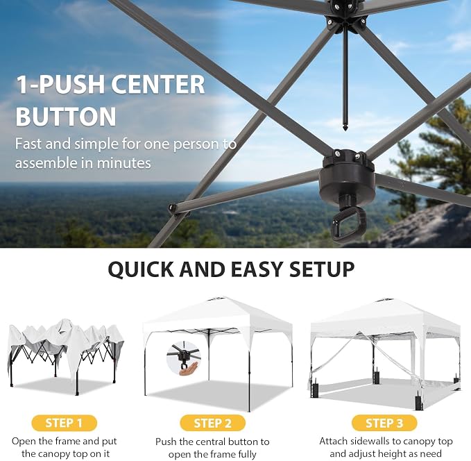 8x8 FT 1-Button Push Pop Up Canopy - Image 2