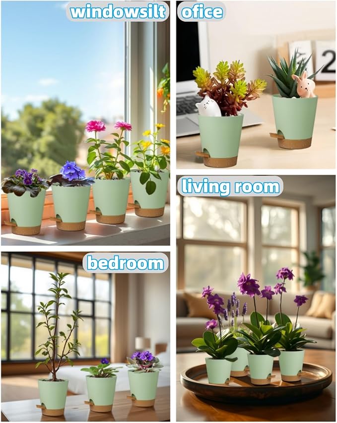 12 Pack 4 Inch Self Watering Plant Pots - Image 5