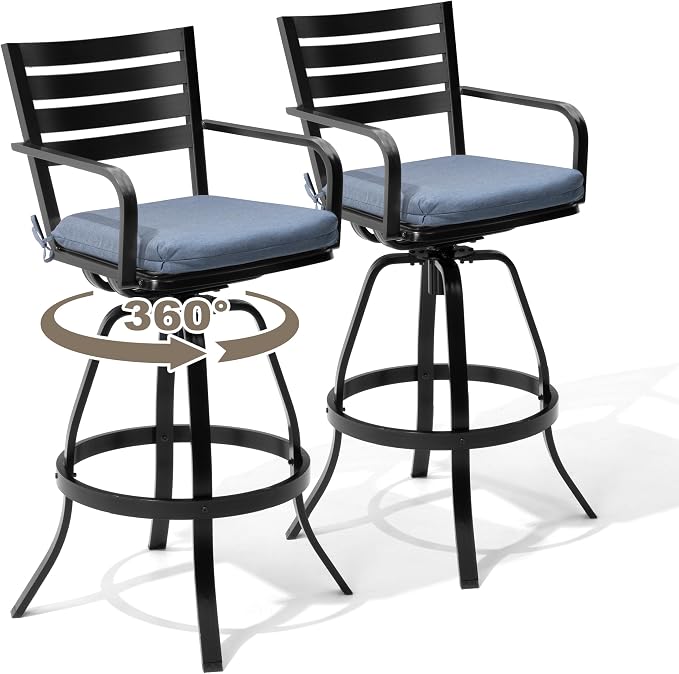 Pellebant Outdoor Bar Stools Set of 4 - Image 7