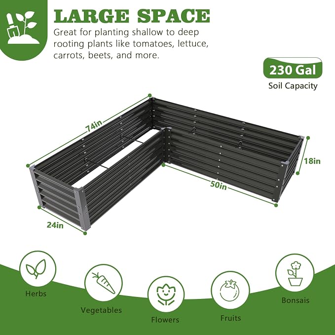 A ANLEOLIFE 8-Pack 6X3X1.5ft & 74x74x18 in Deep Root Galvanized Raised Garden - Image 7