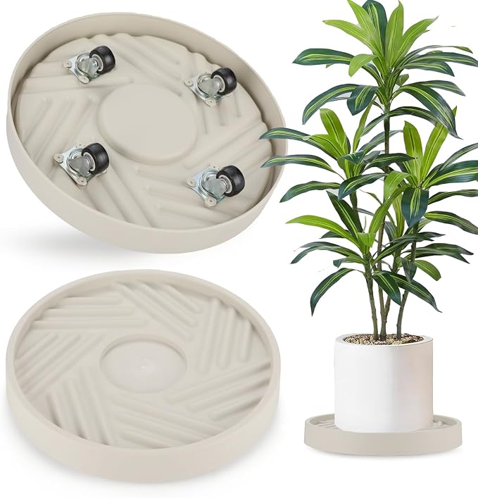 2 Pack Plant Caddy with Wheels, Flower Pot by JAOXISOU