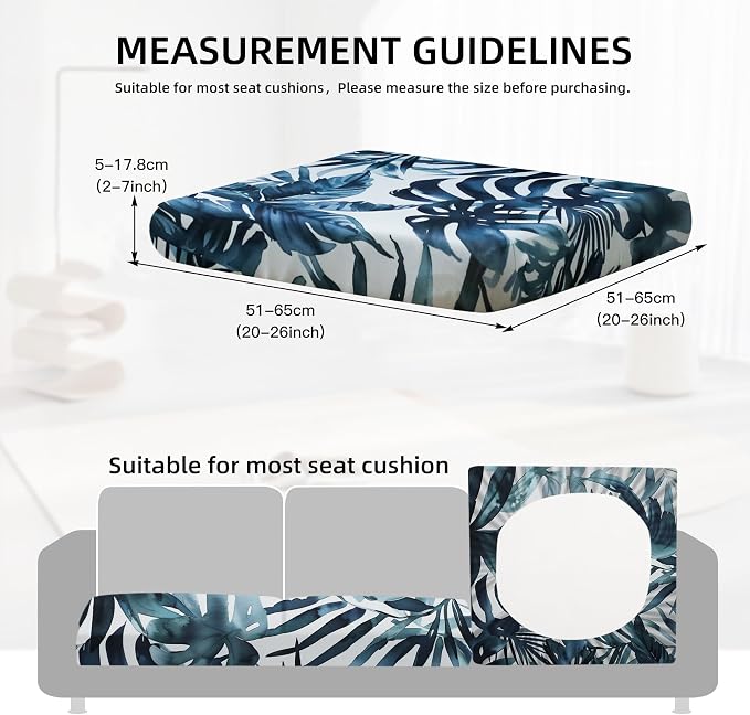 8Pcs Outdoor Cushion Covers, Patio Cushion Covers, Stretch Elastic Slipcovers - Image 2