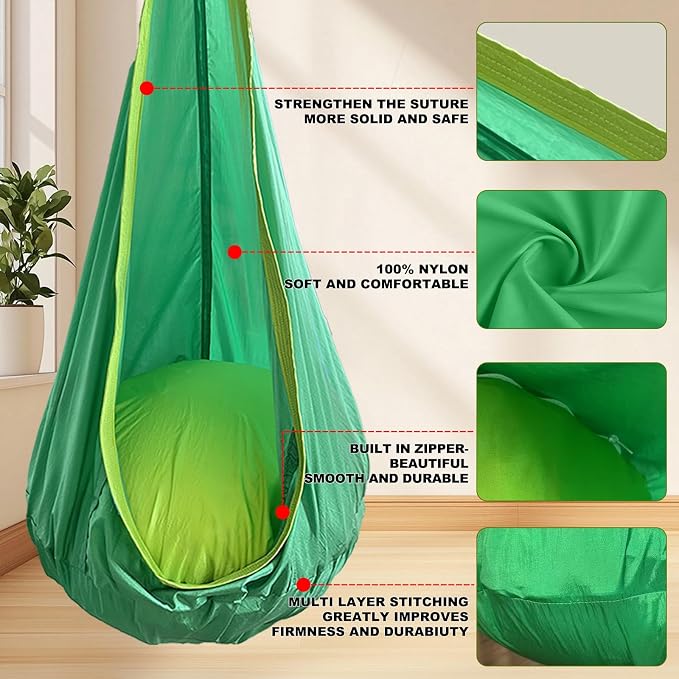 Kids Swing Seat Hammock Chair Indoor Outdoor Hanging Chair - Image 8