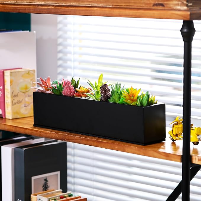16.1 x 3.2 x 3.5 Inch Long Rectangular Planter Box Window Sill Plant Box Metal - Image 2