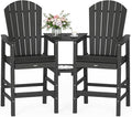 VINGLI Tall Adirondack Chairs Set of 2, All Weather HDPE Bar Height Adirondack by VINGLI