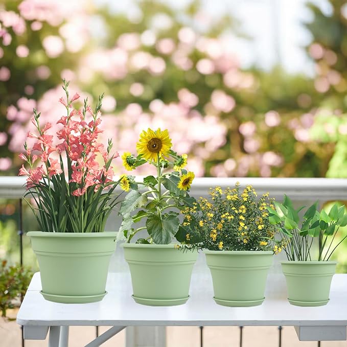 6 Inch Plastic-Flower Pot-for-Indoor Plants, 6 Pack Outdoor Plant Pots - Image 7