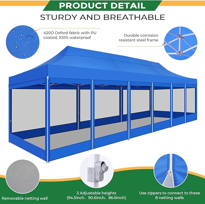 COBIZI 10x30 Heavy Duty Pop Up Canopy - Image 5