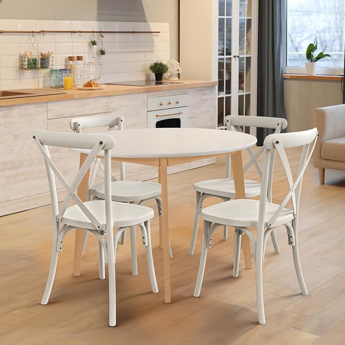 VINGLI Plastic Outdoor Dining Chairs Set of 8, Stackable Patio Dining Chairs - Image 2