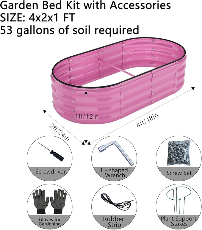 Galvanized Metal Planter Raised Garden Bed Kit - Image 3