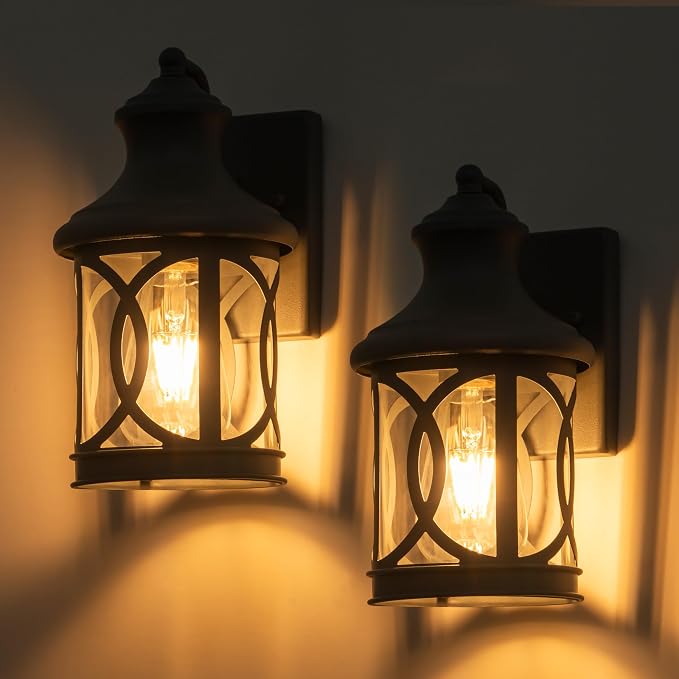 2-Pack Outdoor Wall Lights, Porch Lights, Waterproof Outdoor Wall Sconce - Image 2