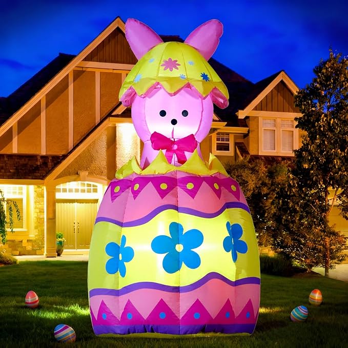 Domkom Up & Down 5.3FT Tall Easter Inflatable Bunny Outdoor Decorations - Image 4