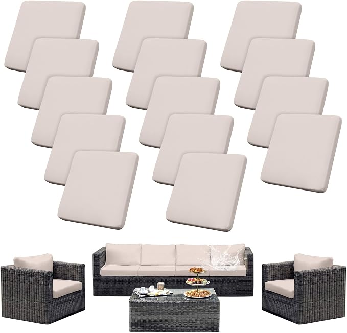 Outdoor Cushion Covers Set, Replacement by SUKAIKEQA