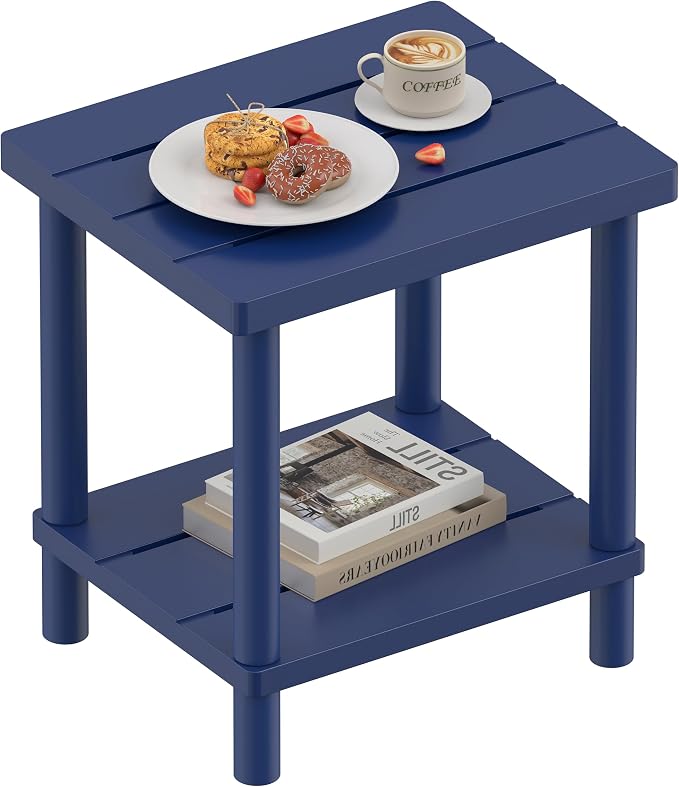 Outdoor Side Table, 2-Tier Small Outdoor Table by LEJANEOYE