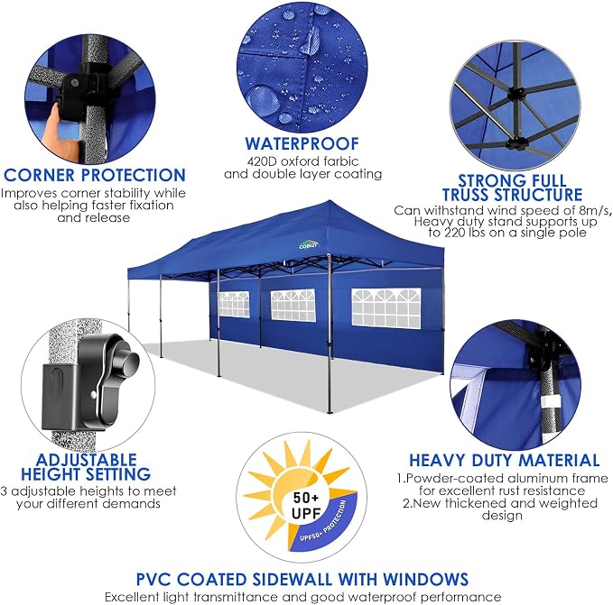 COBIZI 10x30 Pop up Canopy Tent 10x30 Canopy - Image 3