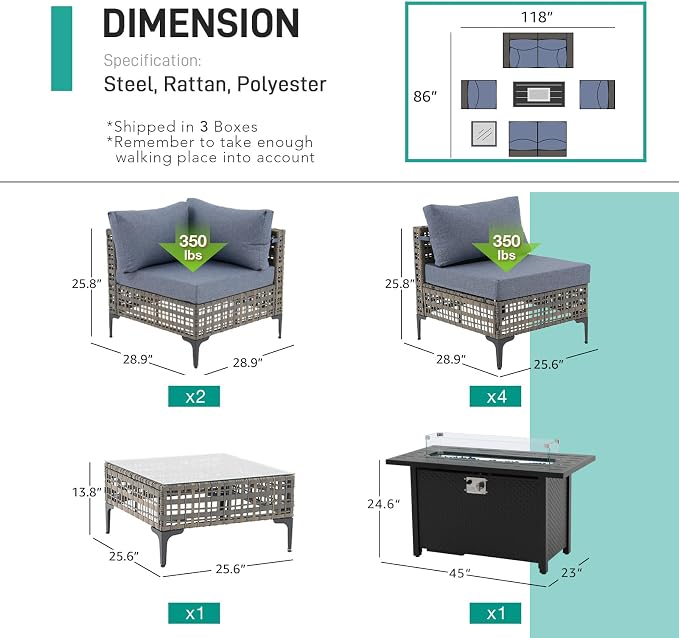 Patiorama 8 Piece Wicker Patio Furniture Set - Image 9