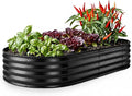 Plant & Plot Galvanized Raised Garden Beds Outdoor // 6×3×1 ft Planter Raised by PlantPlot