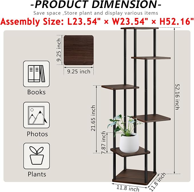 AZERPIAN Plant Stand 6 Tier Indoor Metal Flower Shelf - Image 4