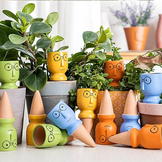 8 Pack Terracotta Watering Spikes, Vacation Self-Watering Planters Devices - Image 6