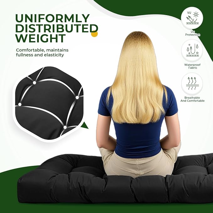 Outdoor Chaise Lounge Chair Cushion Waterproof 74.4 x 22 x 4.7 Inches Lounge - Image 4