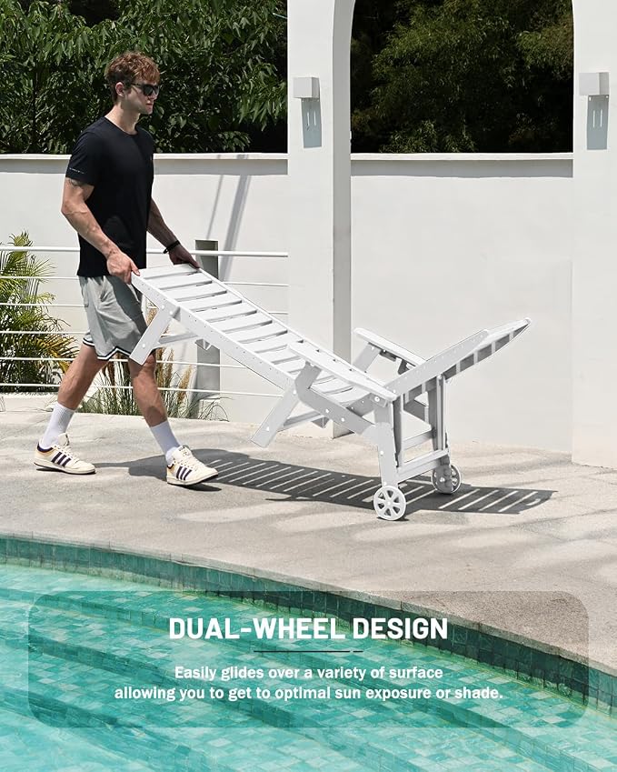Lounge Chair Outdoor, Chaise Lounge Outdoor, HDPE 6-Position Lounge Chair - Image 4