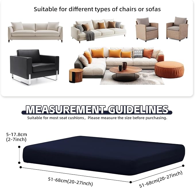 8Pcs Patio Cushion Covers, Outdoor Cushions Covers, Stretch Cushion Covers - Image 2