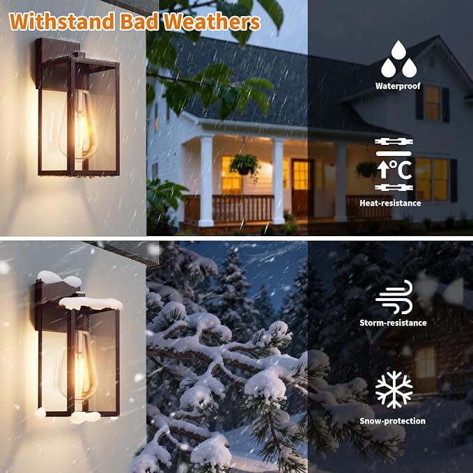 13'' Oil Rubbed Bronze Outdoor Light Fixtures Wall Mount, Large Front Porch - Image 2