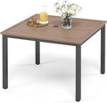 Sophia & William 42" Metal Patio Table, Steel Slatted Square Outdoor Dining by SophiaWilliam
