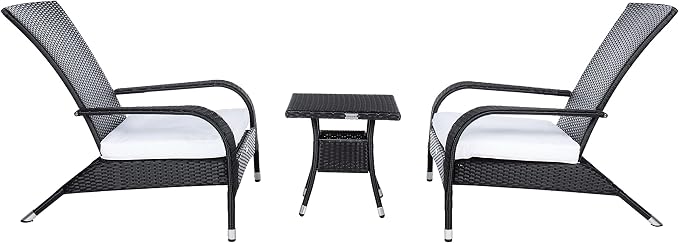 SAFAVIEH Outdoor Patio Furniture Collection Edna 3-Piece Lounge Set - Image 3