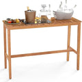 HAPPYGRILL Acacia Wood Outdoor Bar Table 55 Inch, Rectangular Pub Table by HAPPYGRILL