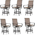 PHI Villa Outdoor Swivel Bar Stools Set of 6, Counter Height Patio Chairs by PHIVILLAThepioneerofcomfortablehouseholdsupplies