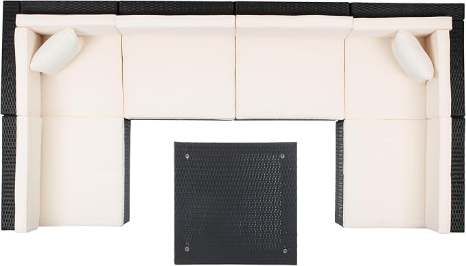 SAFAVIEH Outdoor Collection Diona Black/Grey Cushion Sectional Set - Image 10
