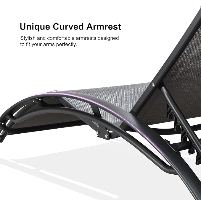 PURPLE LEAF Patio Oversized Chaise Lounge Chair Set - Image 6