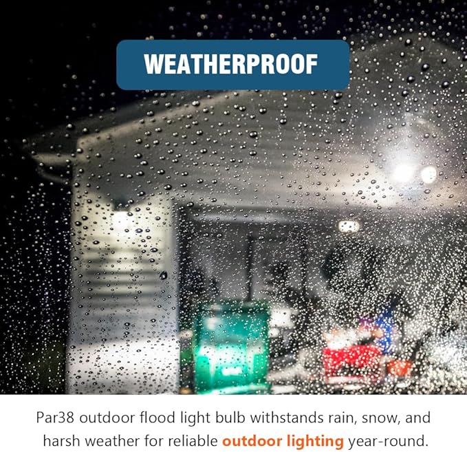 PAR38 LED Flood Light Bulbs Outdoor, Daylight 5000K, Dimmable Weatherproof LED - Image 5