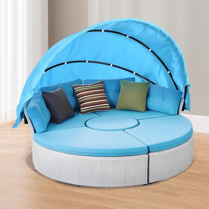 Outdoor Daybed Replacement Canopy, Outdoor Patio Wicker Daybed Canopy, Top - Image 6