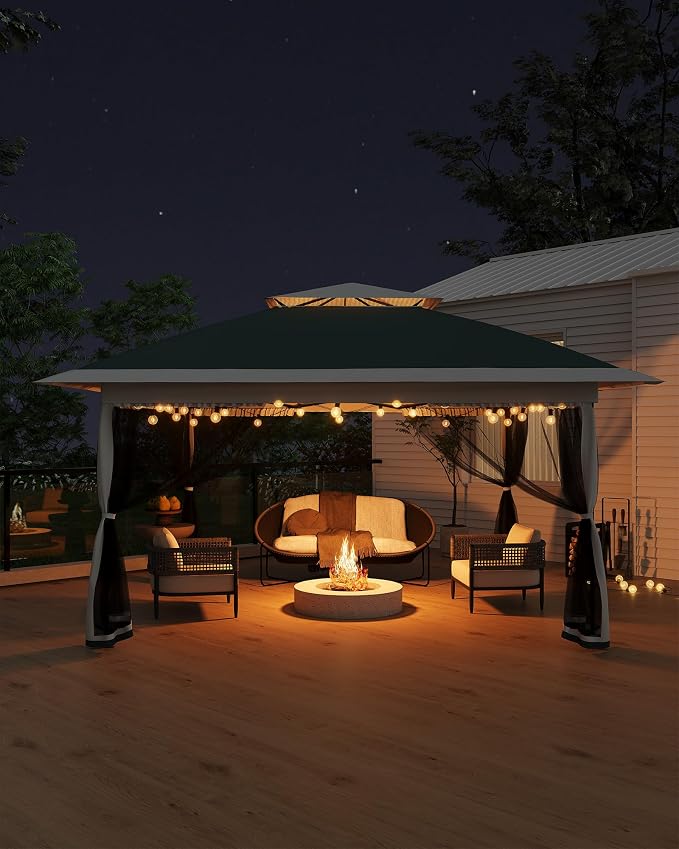 Canopy Tent 13x13 ft, Pop Up Gazebo One-Push Setup - Image 2