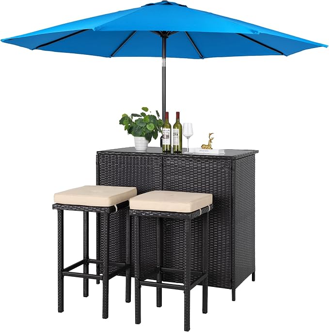 3-Piece Patio Bar Set by Patiomore