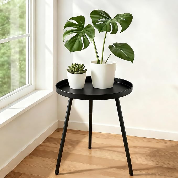 2 Pack Outdoor Side Table, 12.6" Patio Round Tables - Image 9