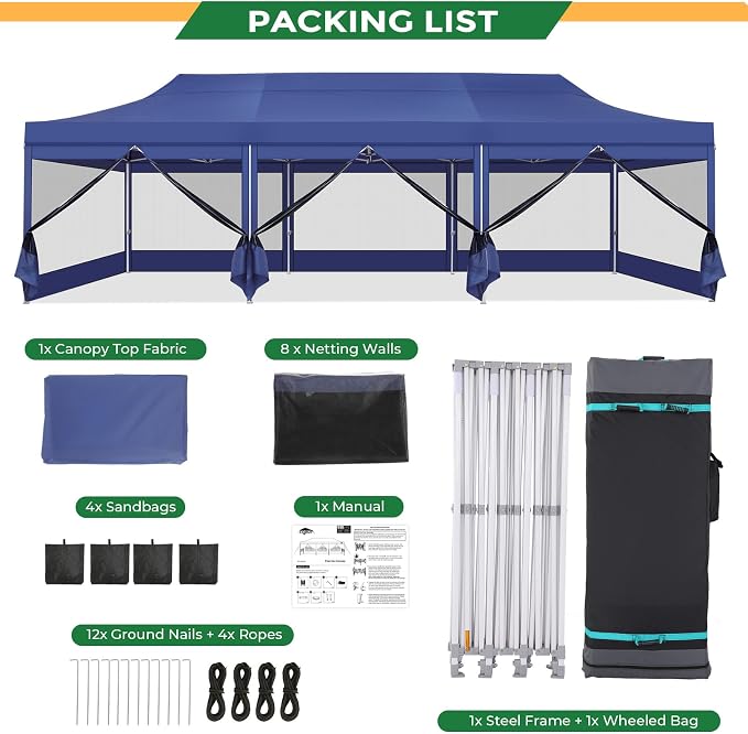 COBIZI 10x30 Heavy Duty Pop Up Canopy - Image 8