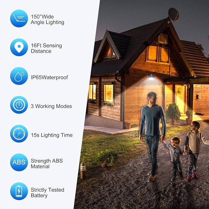 Solar Lights Outdoor, Solar Security Lights Solar Motion Sensor Lights - Image 2