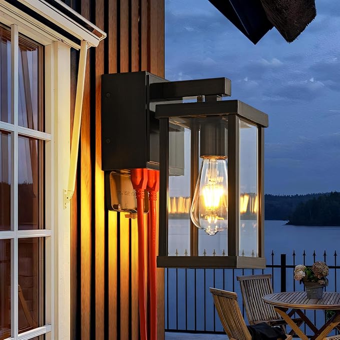 Dusk to Dawn Porch Lights with GFCI Outlets Waterproof Outdoor Wall Lights - Image 9