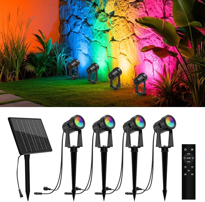 ZYAN Solar Landscape Spotlights Outdoor, Auto On/Off & IP65 Waterproof by ZYAN