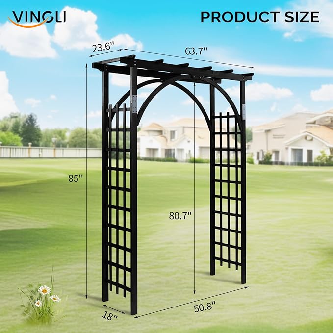 VINGLI 85in Wooden Arbor, Wedding Arch - Image 3