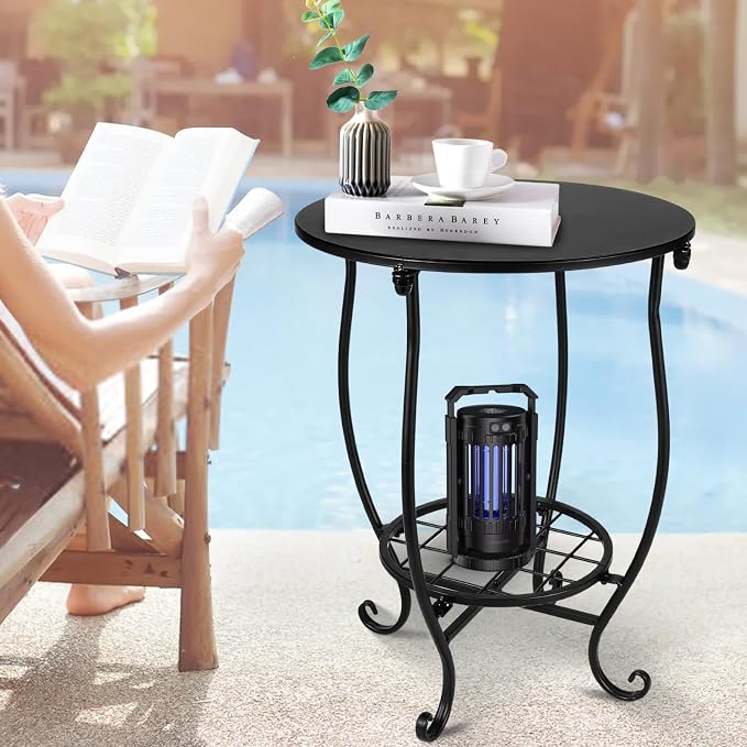 2 Tier Outdoor Side Table, Suitable - Image 2