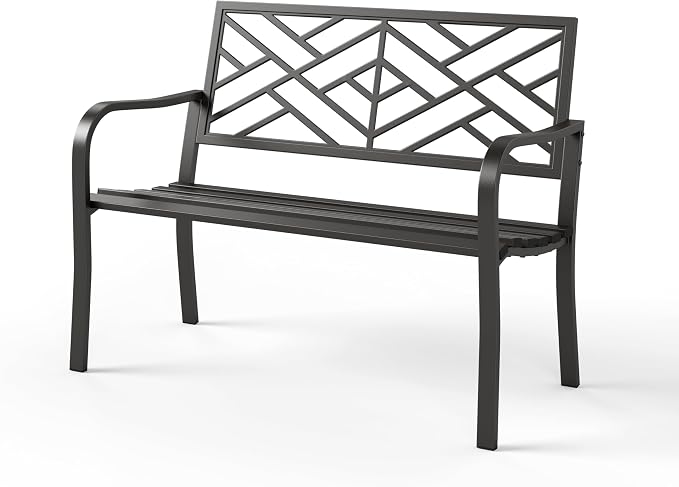 Sophia & William Outdoor Metal Bench Patio Garden Bench, Cast Iron Park Benches by SophiaWilliam