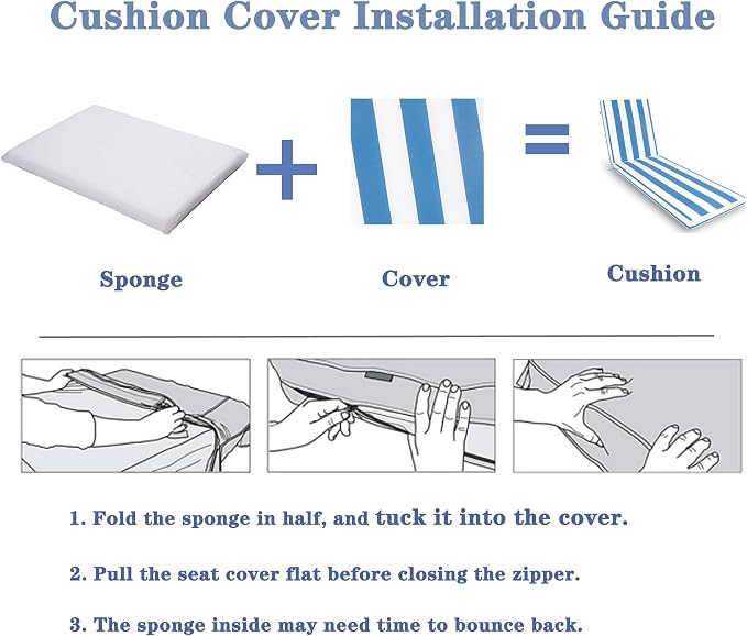 Only choice 2 Pieces Set Outdoor Lounge Chair Cushions Patio Chaise Lounge - Image 6