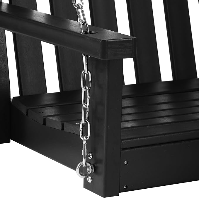 COSTAELM Paradise Outdoor Patio HDPE Hanging Front Porch Swing Bench - Image 7