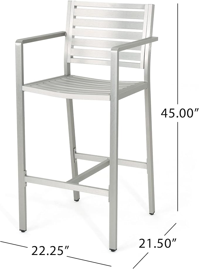 Christopher Knight Home Tammy Coral Outdoor Silver Rust-Proof Aluminum 29.50 - Image 3