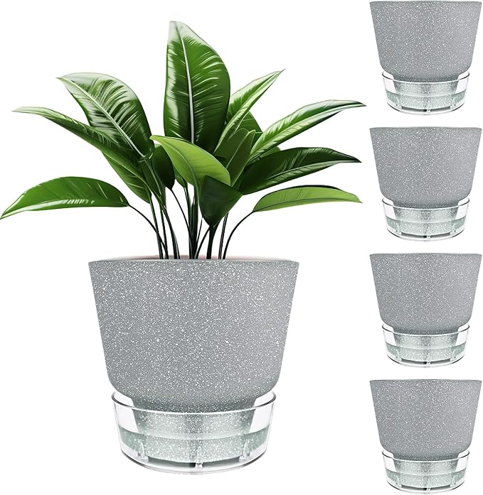 Plant Pots - 6" Orchid Pot, 5 Pack Orchid Pots - Self Watering Pots by HYNZ