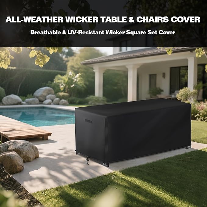 7 Piece Outdoor Bar Height Dining Set Cover - Image 7