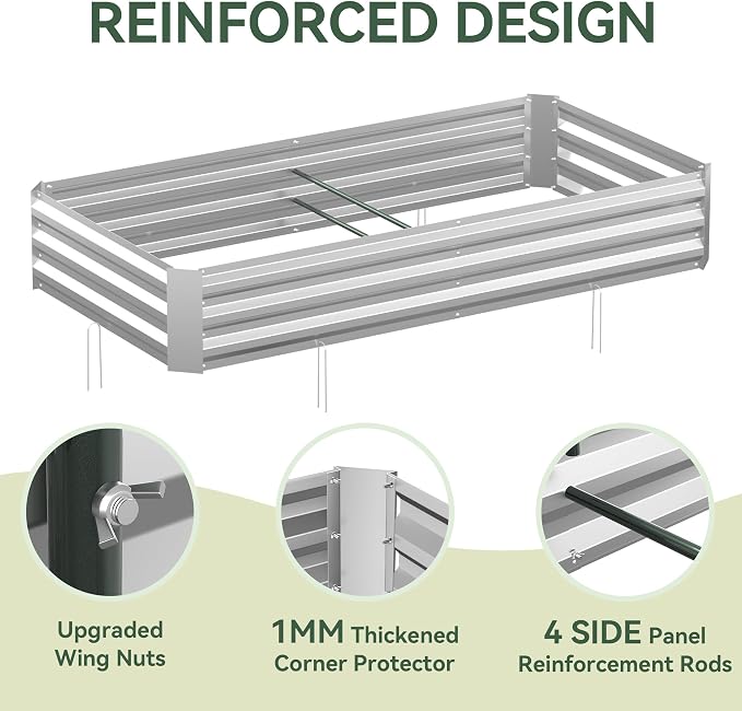 Raised Garden Bed with Self-Watering System, Galvanized Raised Beds - Image 6